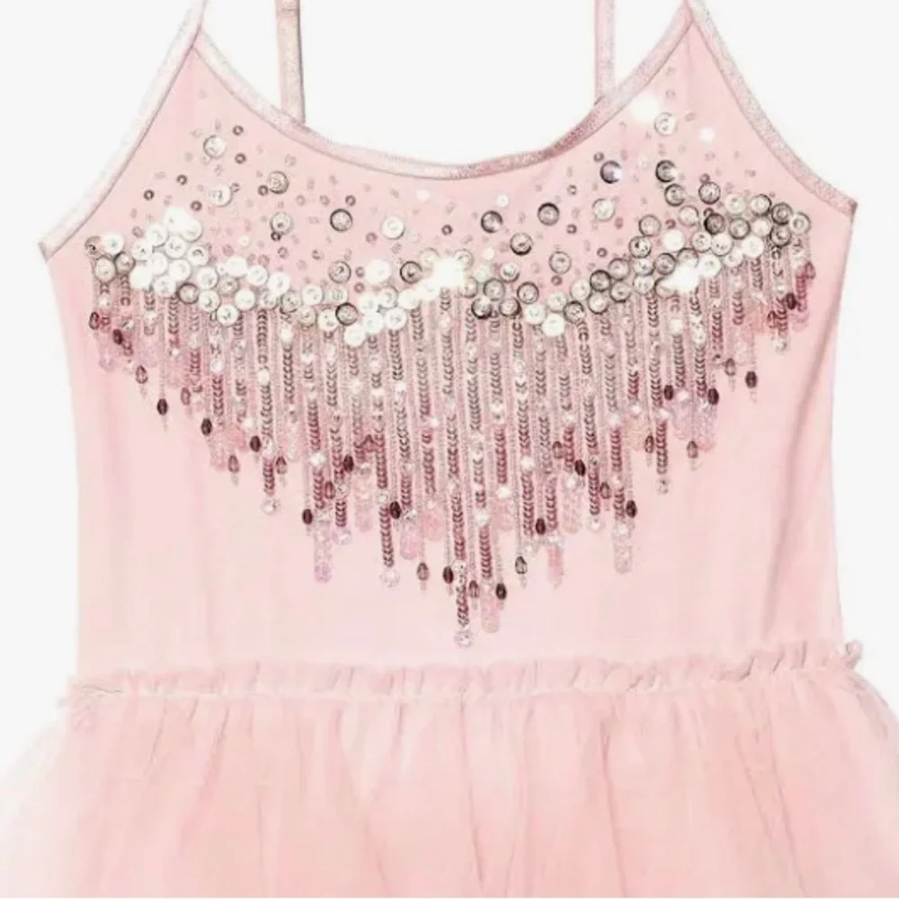 Tutu Du Monde Pink and White avant gardens jewel. Flower tutu Dress 8 to 9 years